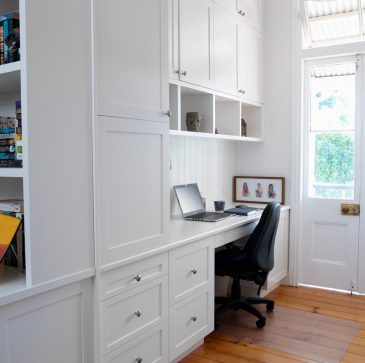 cabinet, desk and drawers