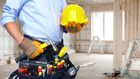 man with construction tools